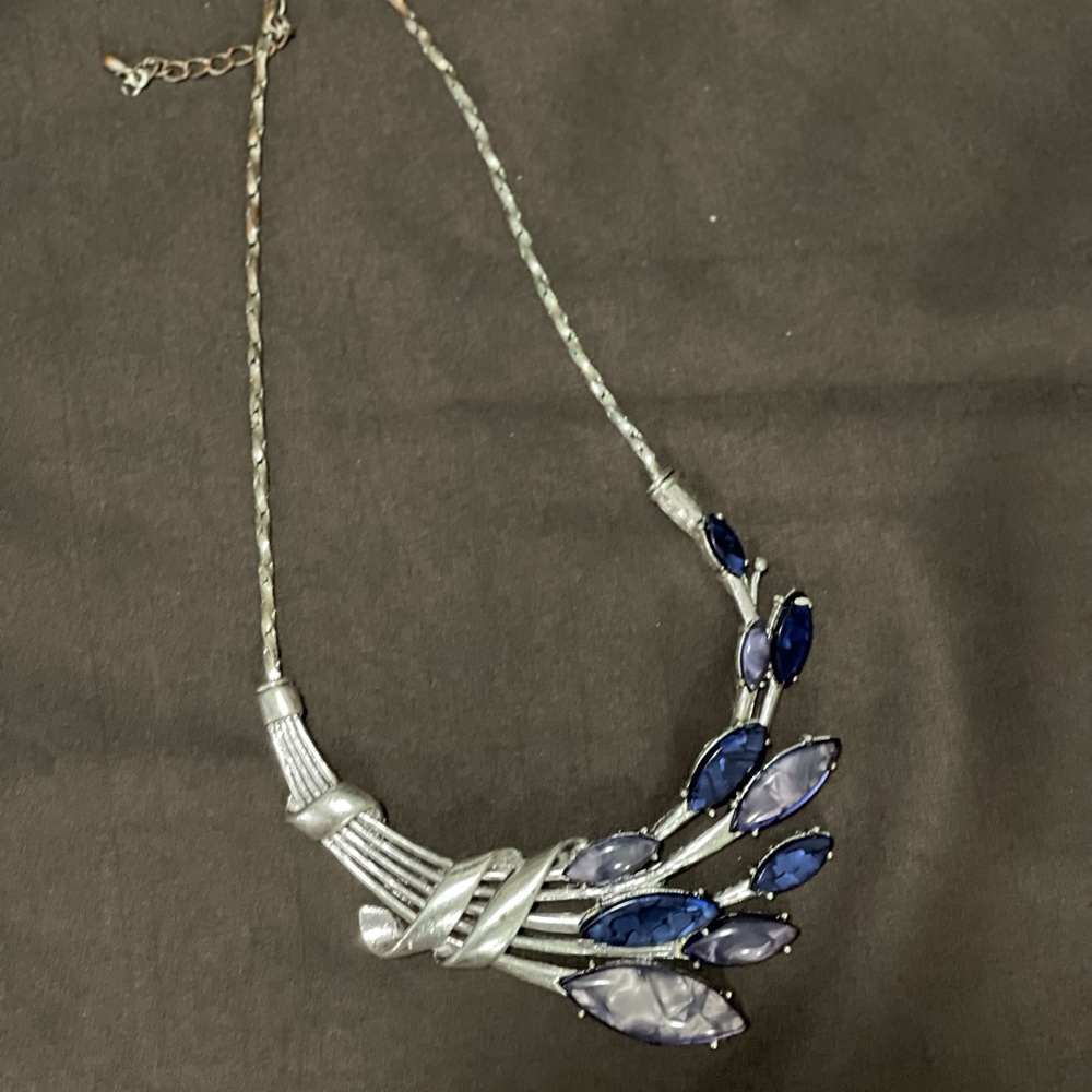 Silver and Blue Necklace short